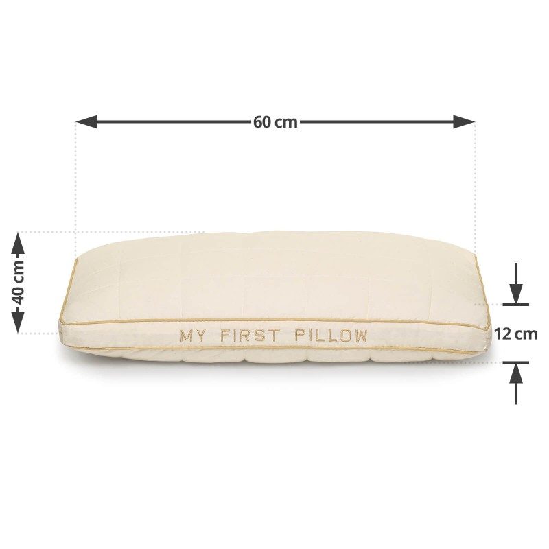 Klasični jastuka za sve položaje My First Pillow, pogodan je za decu od prve godine života, kao i za onu malo stariju, jer je jastuk podesiv po visini i tvrdoći. Kombinacija nebeljenog pamuka i prirodnih bambusovih vlakana u navlaci, razvijena je posebno za osetljivu dečiju kožu. Jastuk je potpuno periv na 60 °C.