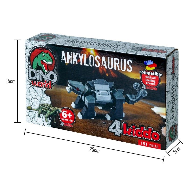 Napravite svog dinosaurusa sa Kiddo kockama! Za kreativnost i korisno slobodno vreme. Dinosaurus Ankylosaurus.