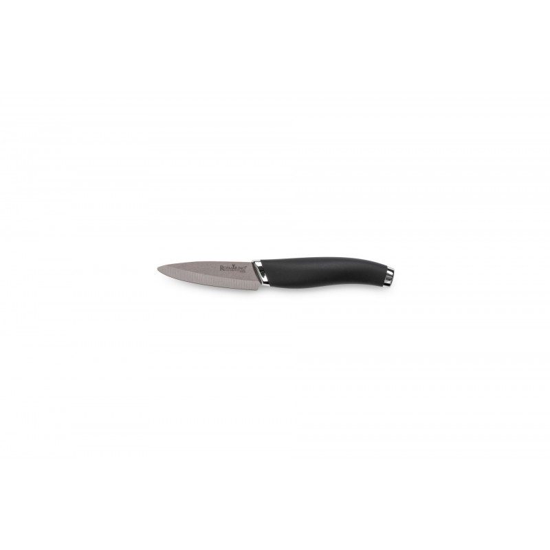 Manji keramički nož izuzetne oštrine i istrajnosti, nepogrešiv je izbor za svaku kuhinju. Idealan je za ljuštenje voća i povrća, kao i za seckanje različitih namirnica. Dužina sečiva: cca 7,5 cm, debljina sečiva: cca 1,7 mm.