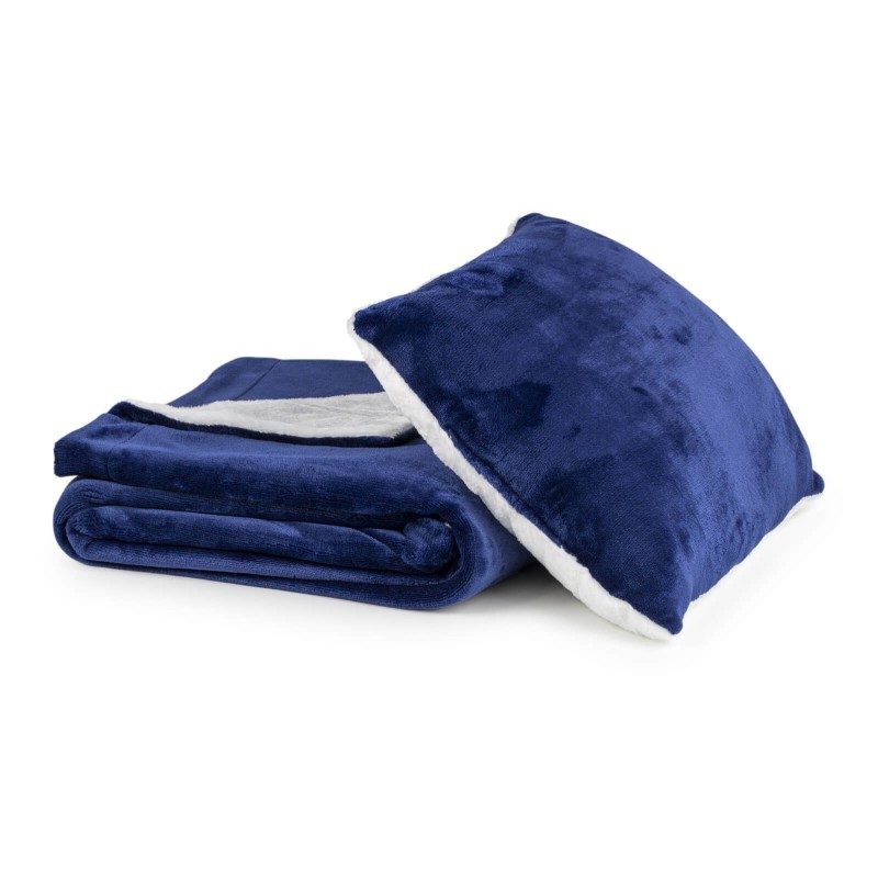 Prekrivač i jastuk Vitapur Beatrice solid - plavi