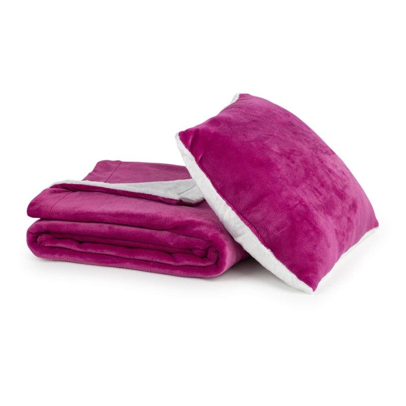 Prekrivač i jastuk Vitapur Beatrice solid - ciklama