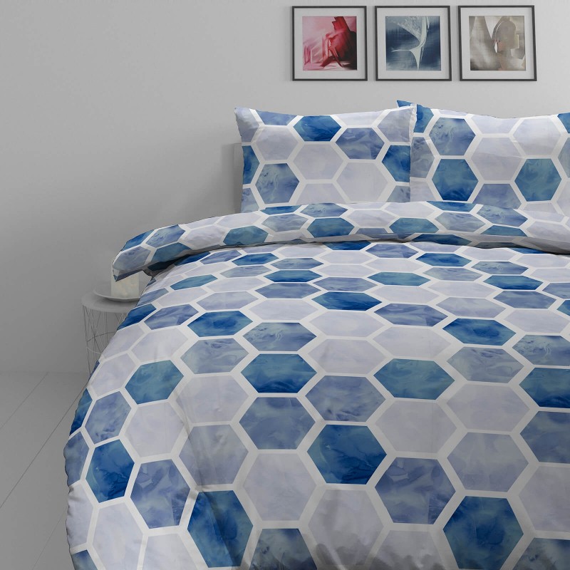 Pamučno-satenska posteljina Svilanit Hexagon Dreams