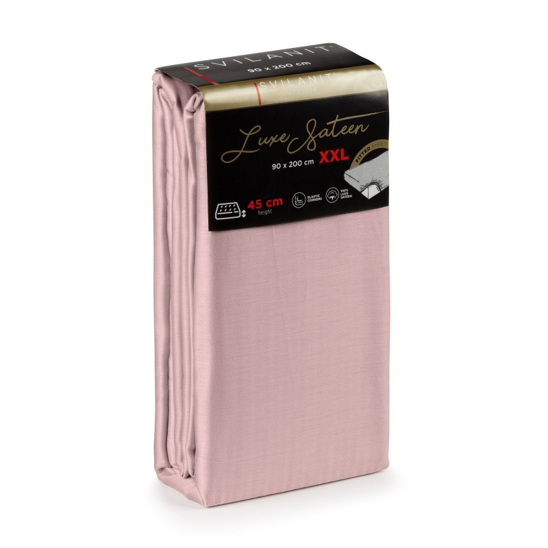 Pamučni čaršav sa lastišom Svilanit Luxe Sateen XXL - roza