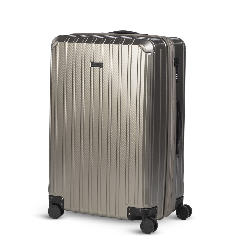 Scandinavia putni kofer Voyage Carbon Series, 90 L, srebrni