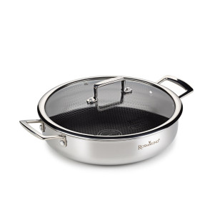Premium niska šerpa sa poklopcem Rosmarino HexaPRO - 28 cm