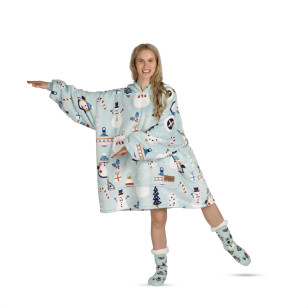 Hoodie duks/ćebe Svilanit  Winter Wonderland + Poklon: Čarape