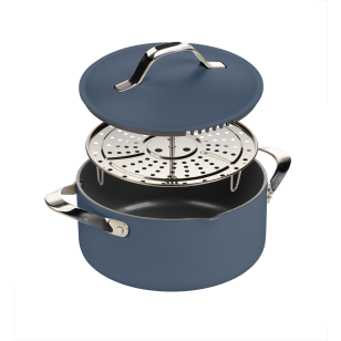 Lonac za kuvanje na pari, dinstanje  i prženje Rosmarino Chef's Choice All-in-One, 24 cm – plava