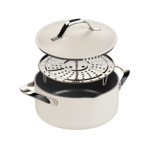 Lonac za kuvanje na pari, dinstanje  i prženje Rosmarino Chef's Choice All-in-One, 24 cm – bež
