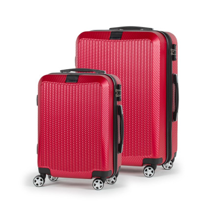 Set putnih kofera Scandinavia Carbon Series - crveni, 60 l + 40l