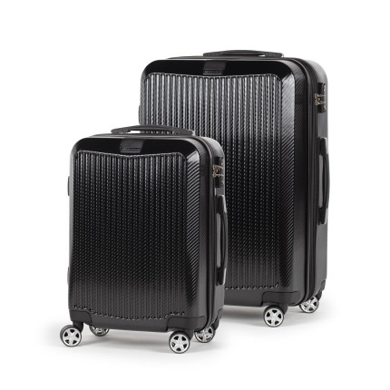 Set putnih kofera Scandinavia Carbon Series - crni, 60 l + 40l