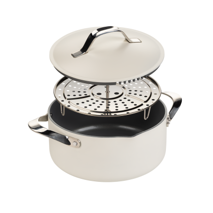 Lonac za kuvanje na pari, dinstanje  i prženje Rosmarino Chef's Choice All-in-One, 24 cm – bež