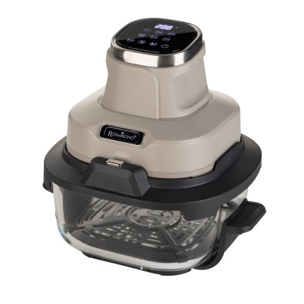 Prenosna staklena friteza na vrući vazduh Rosmarino Airfryer Crispy PRO Series 6-in-1 – 4,5 L + 1,8 L, bež