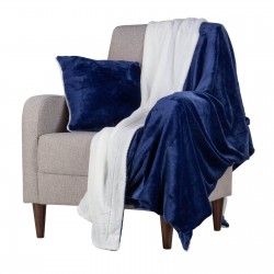 Prekrivač i jastuk Vitapur Beatrice solid - plavi
