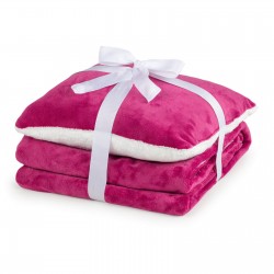 Prekrivač i jastuk Vitapur Beatrice solid - ciklama
