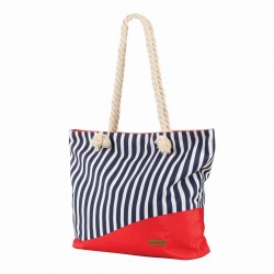 Velika plažna torba Svilanit Stripes, crveno-plava