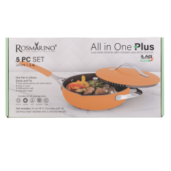 Tiganj za kuvanje na pari, sotiranje i prženje Rosmarino Chef’s Choice All-in-One, 24 cm – terracotta
