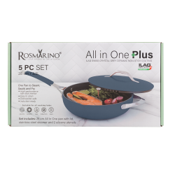 Tiganj za kuvanje na pari, sotiranje i prženje Rosmarino Chef’s Choice All-in-One, 24 cm – plava