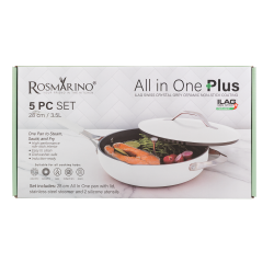 Tiganj za kuvanje na pari, sotiranje i prženje Rosmarino Chef’s Choice All-in-One, 28 cm – bež