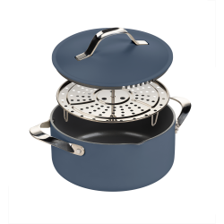 Lonac za kuvanje na pari, dinstanje  i prženje Rosmarino Chef's Choice All-in-One, 24 cm – plava