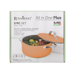 Lonac za kuvanje na pari, dinstanje  i prženje Rosmarino Chef's Choice All-in-One, 24 cm – terracotta
