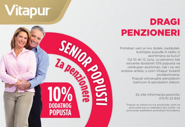 Senior Popusti - za penzionere, DODATNIH 10% popusta